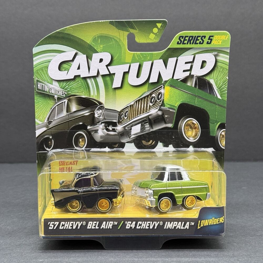 MGA Car Tuned Series 5 (2 Pack) ‘57 Chevy Bel Air & ‘64 Chevy Impala Diecast